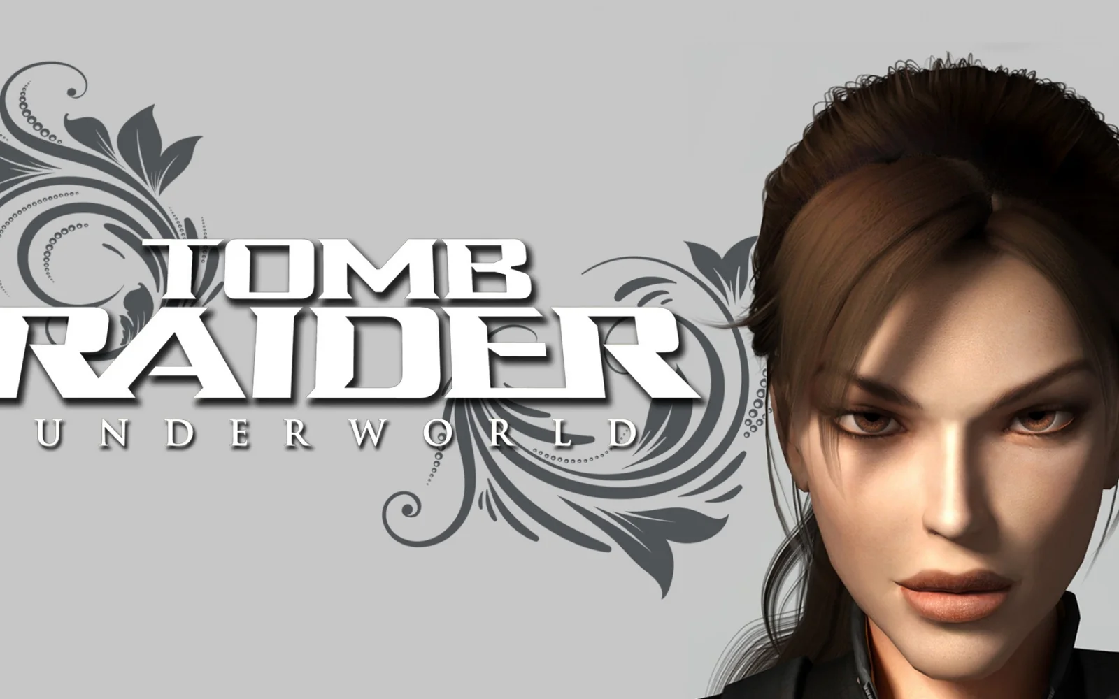 三次元風の女性キャラクターの顔のクローズアップが、大きなゲーム風ロゴの横に描かれています。