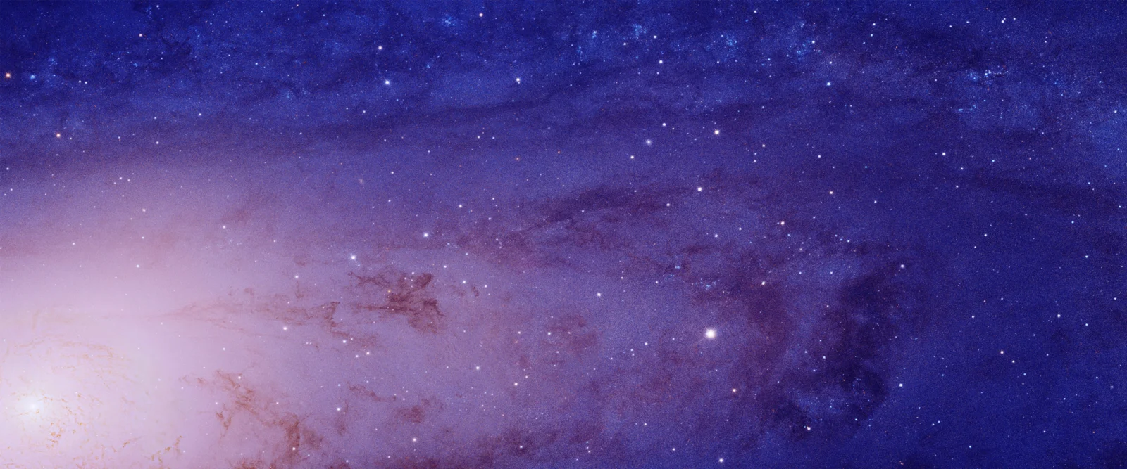 深蓝与紫色交织的星云和繁密星点铺满画面。