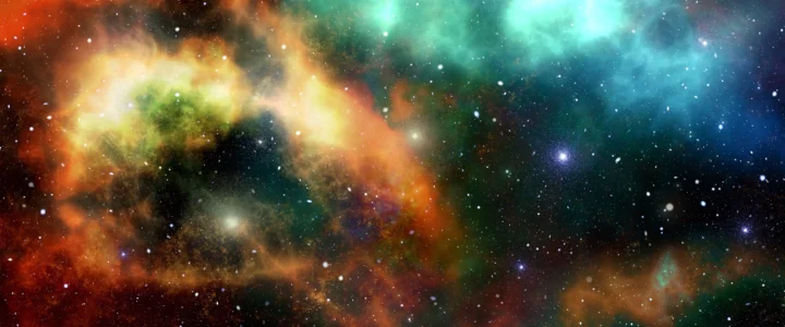 绚丽多彩的星云云气与繁密星辰铺展在深邃宇宙中。